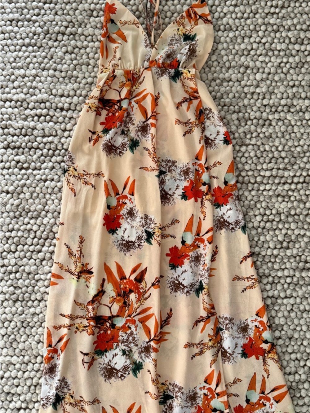 Simplee brand spaghetti strap backless maxi floral dress